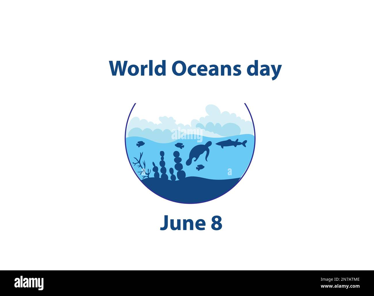 Vecteur d'affiche de la Journée mondiale des océans Illustration de Vecteur