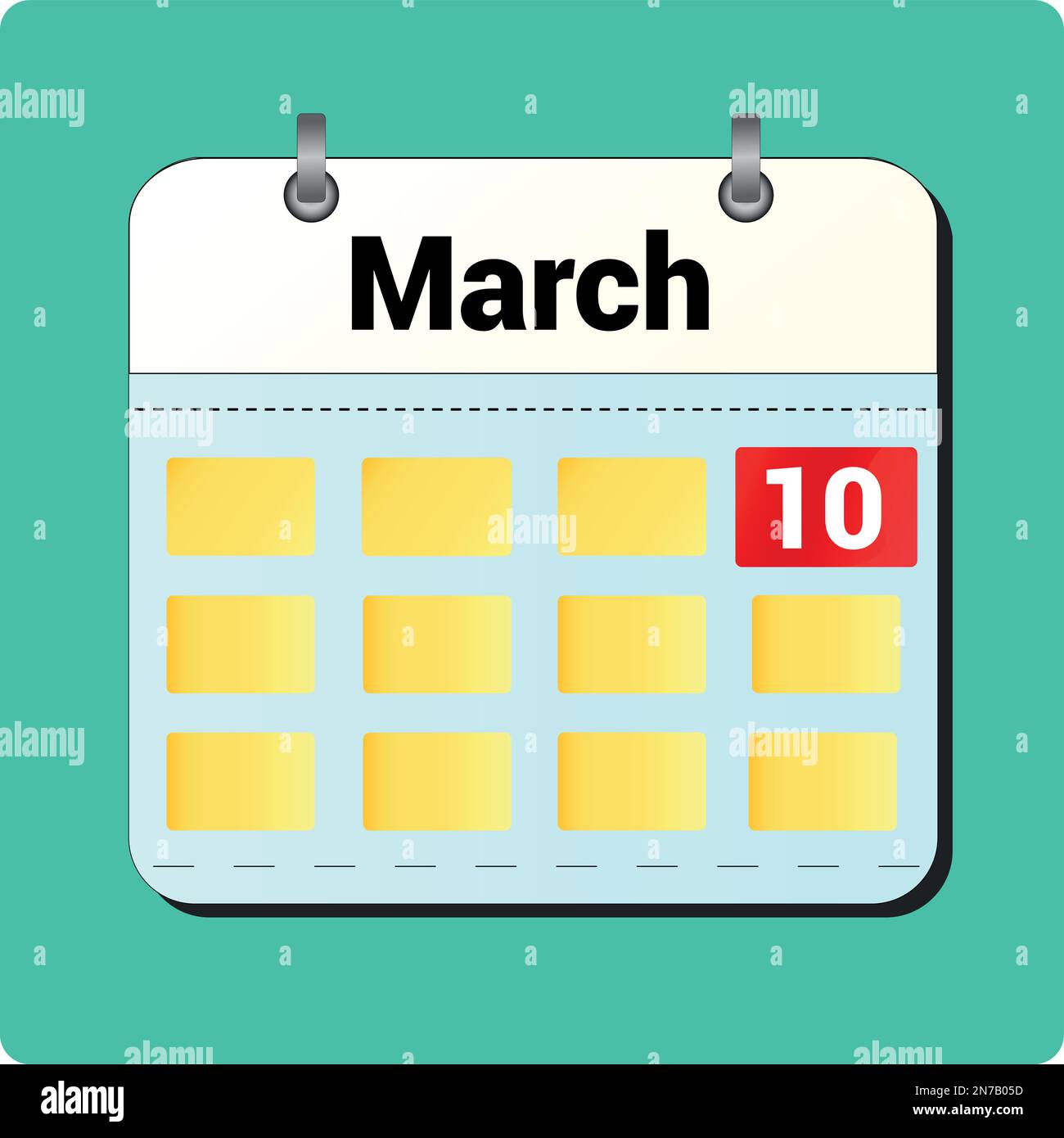 Dessin vectoriel de calendrier, date 29 mars sur la page Illustration de Vecteur