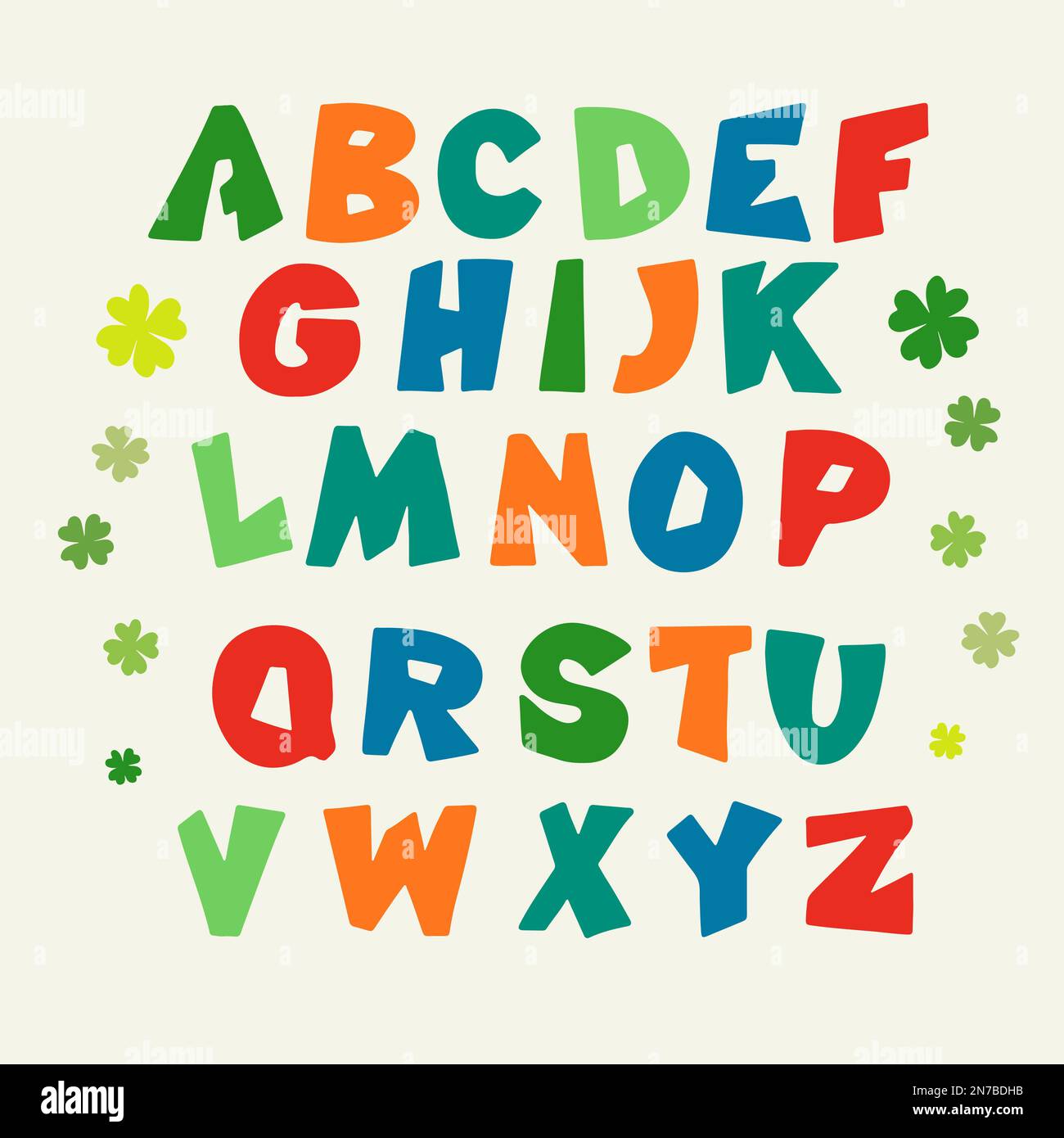 Alphabet coloré pour vos projets de bricolage et de conception. Illustration de Vecteur