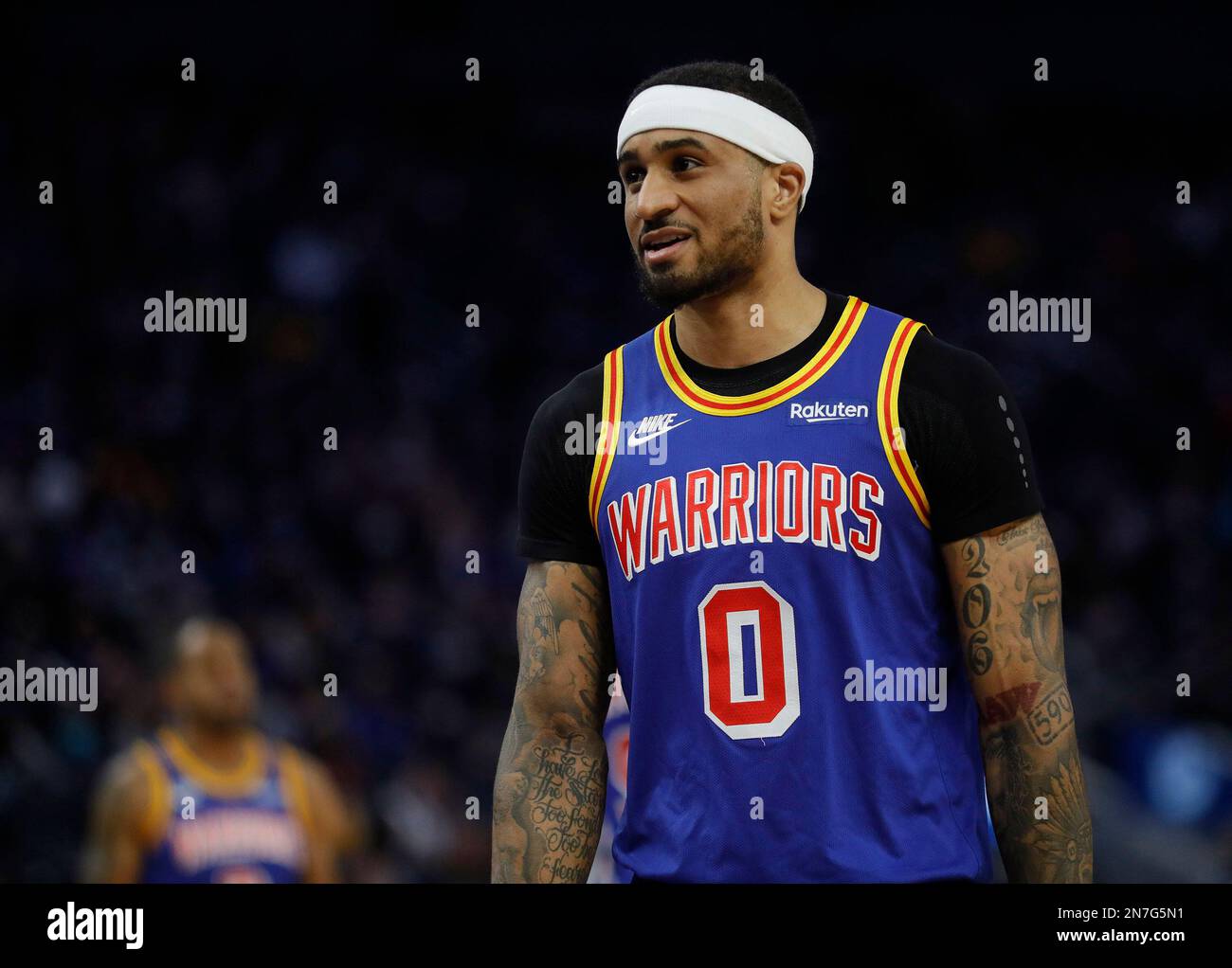 San Francisco, États-Unis. 09th févr. 2023. Gary Payton II (0) des Golden State Warriors sur le terrain contre les Denver Nuggets au Chase Center le 28 décembre 2021, à San Francisco. (Photo de Jane Tyska/Bay Area News Group/TNS/Sipa USA) crédit: SIPA USA/Alay Live News Banque D'Images