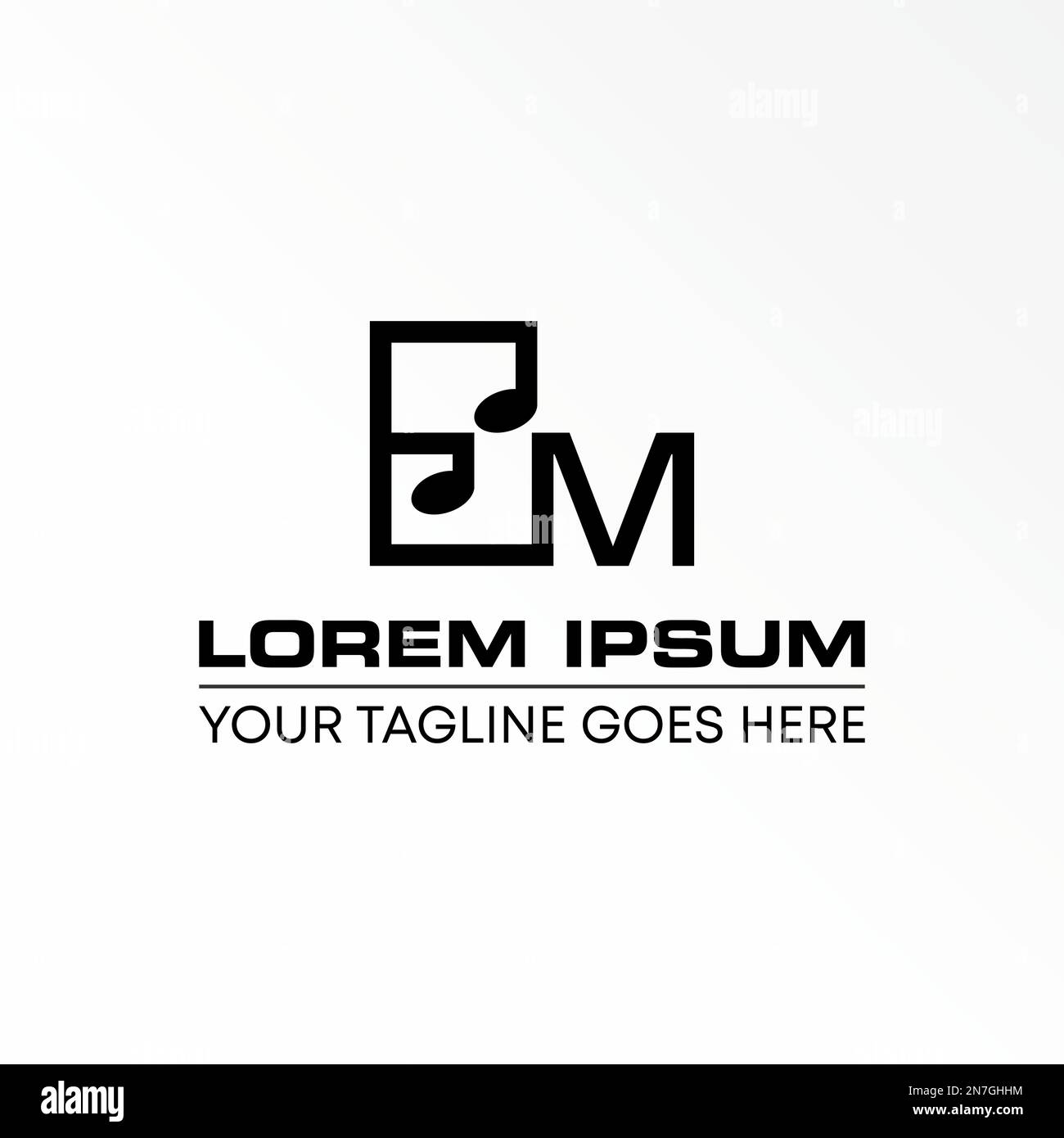 Lettre ou mot EE ou EM police en 3D Hexagon avec note musique image graphique icône logo design abstrait concept vecteur stock initial ou mot-symbole. Illustration de Vecteur