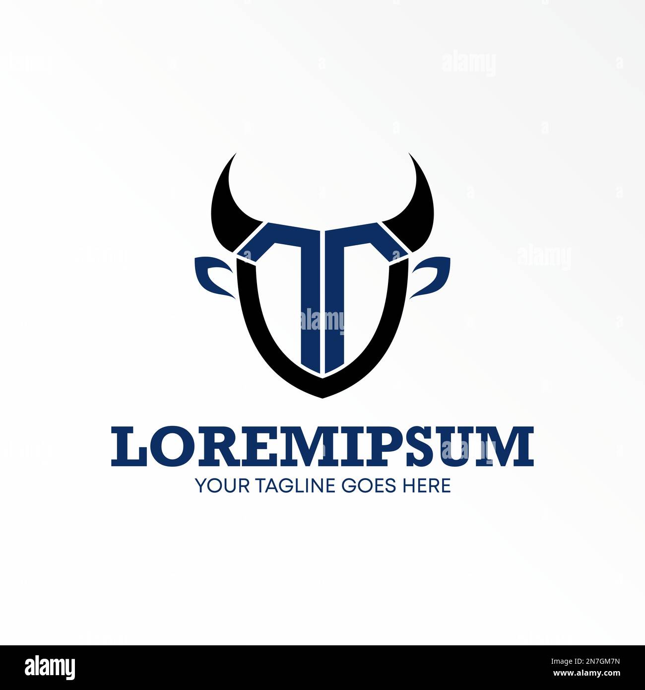 Lettre ou mot T ot TV police comme sur la corne ou la tête de Buffalo image graphique icône logo design abstrait concept vecteur stock lié à l'initiale ou à l'animal. Illustration de Vecteur