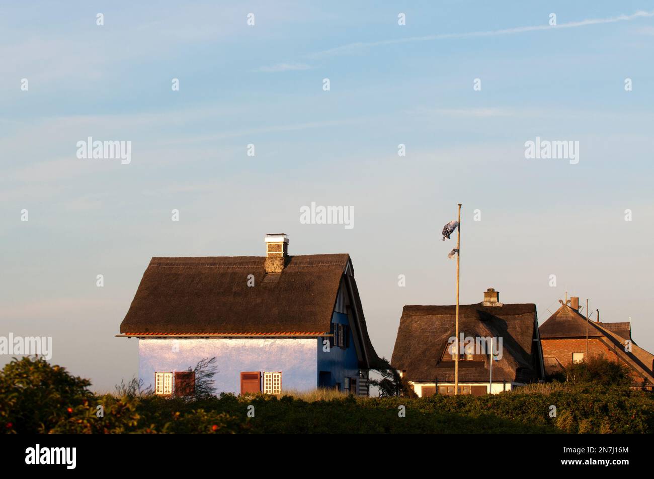 Maisons de plage sur l'estran à Heiligenhafen. Banque D'Images