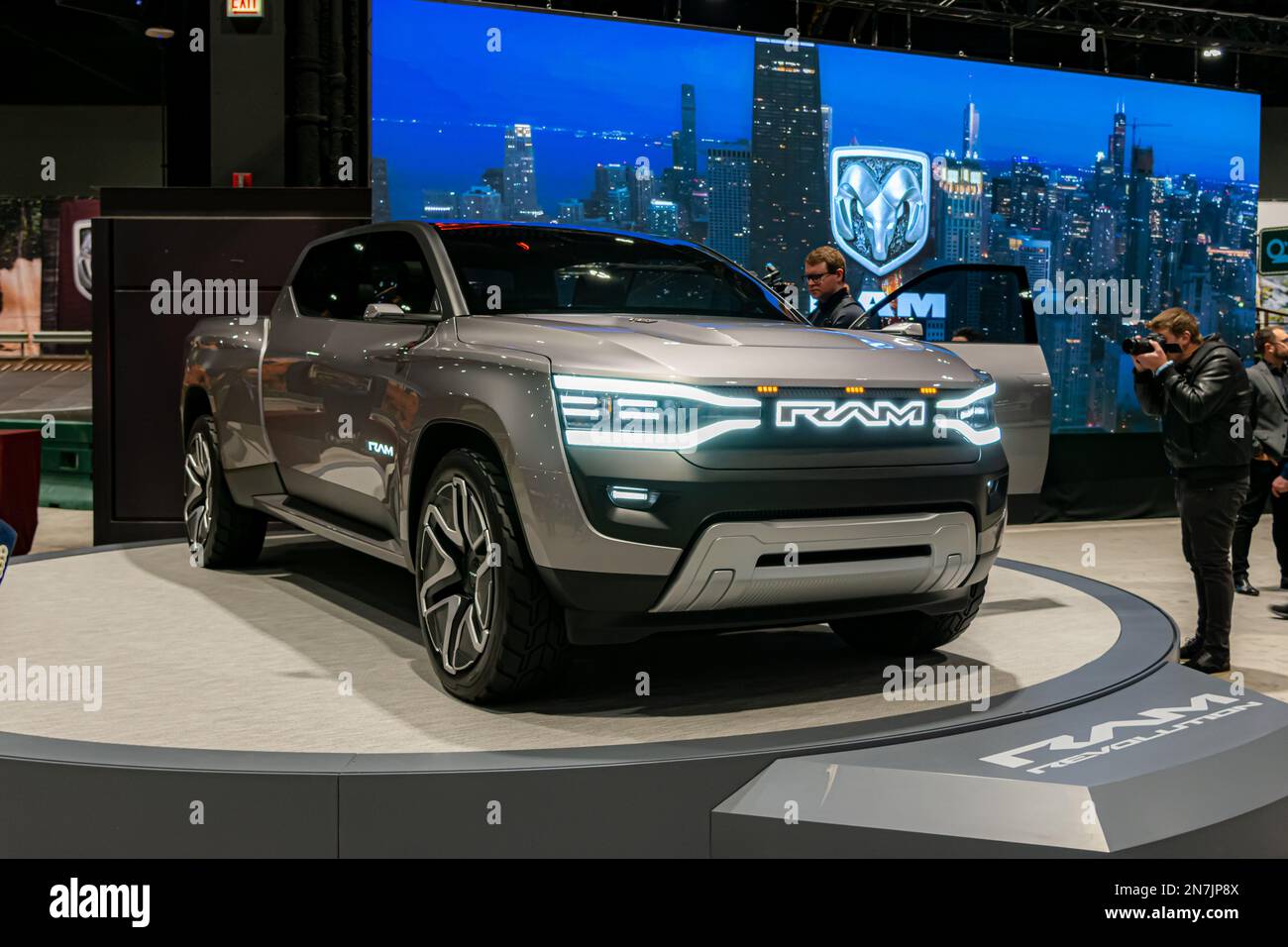Chicago, il, Etats-Unis - 9 février 2023: RAM Evolution concept pick up Truck ath le Chicago Auto Show 2023. Banque D'Images