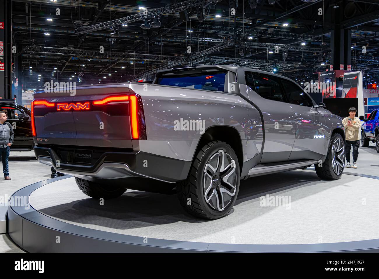 Chicago, il, Etats-Unis - 9 février 2023: RAM Evolution concept pick up Truck ath le Chicago Auto Show 2023. Banque D'Images