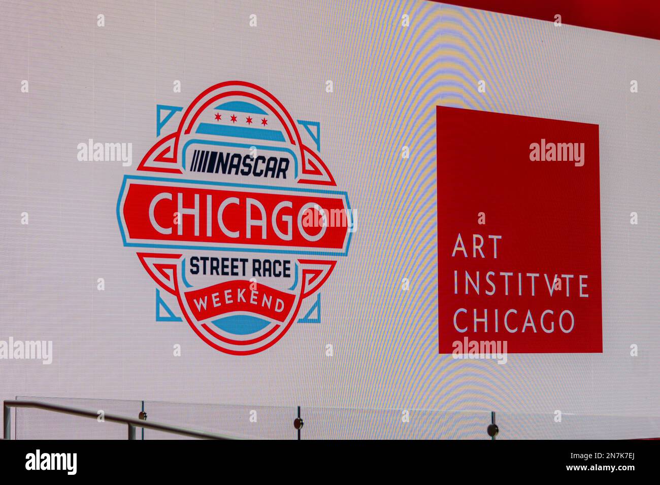 Chicago, il, Etats-Unis - 9 février 2023: NASCAR Chicago Street Race and Art Institute of Chicago Stage pour leur conférence de presse au Chicago Auto 2023 Banque D'Images