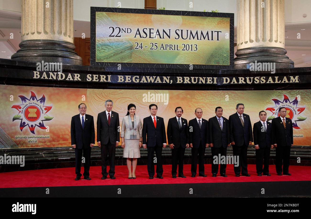 Asean Pics Leaders of the Association of South-East Asian Nations pose for a group ...