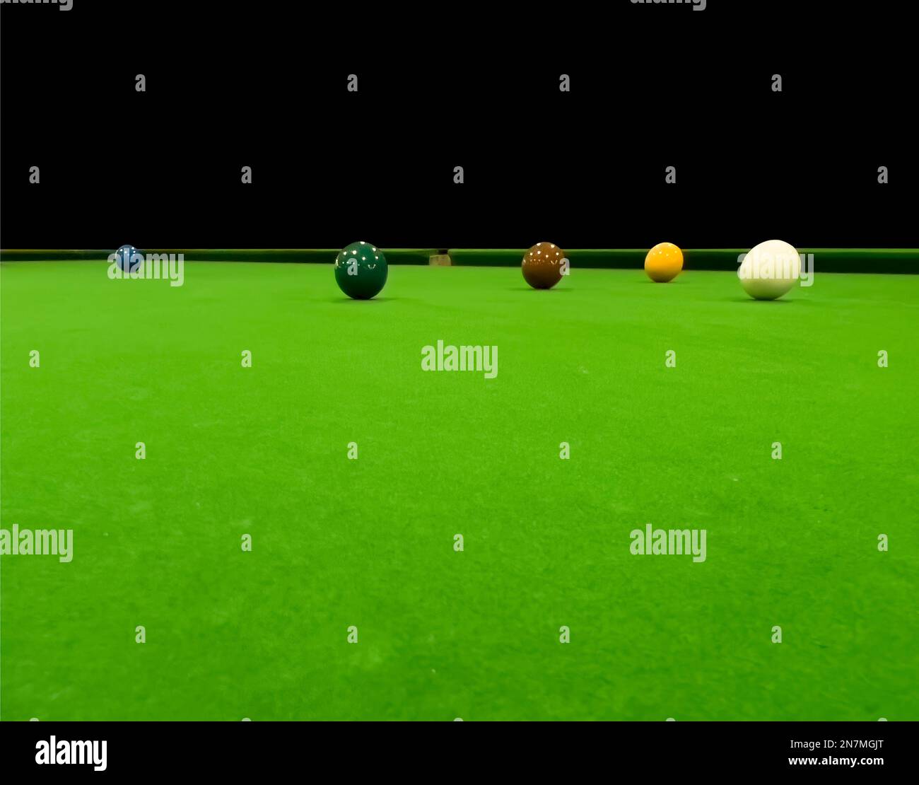 Table de billard en gros plan. Jouer au billard. Balles de billard et repère sur la table de billard verte. Concept de sport de billard. Jeu de billard Banque D'Images