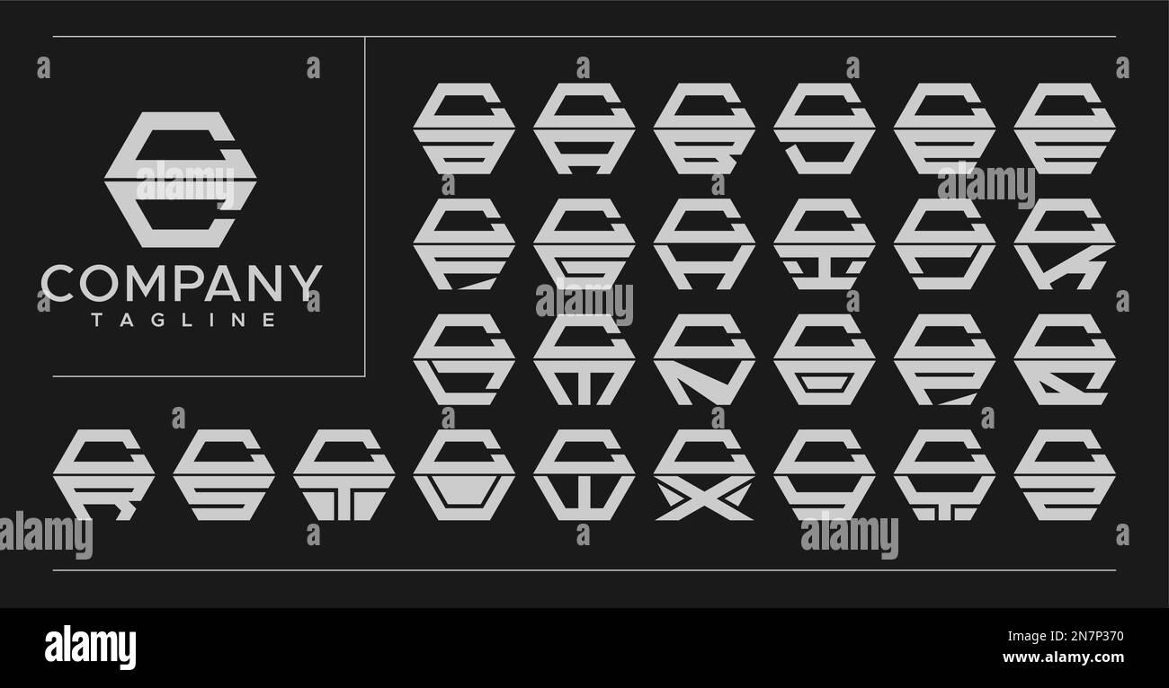 Design moderne avec logo C à six pans creux. Technologie CC C lettre logo vecteur. Illustration de Vecteur