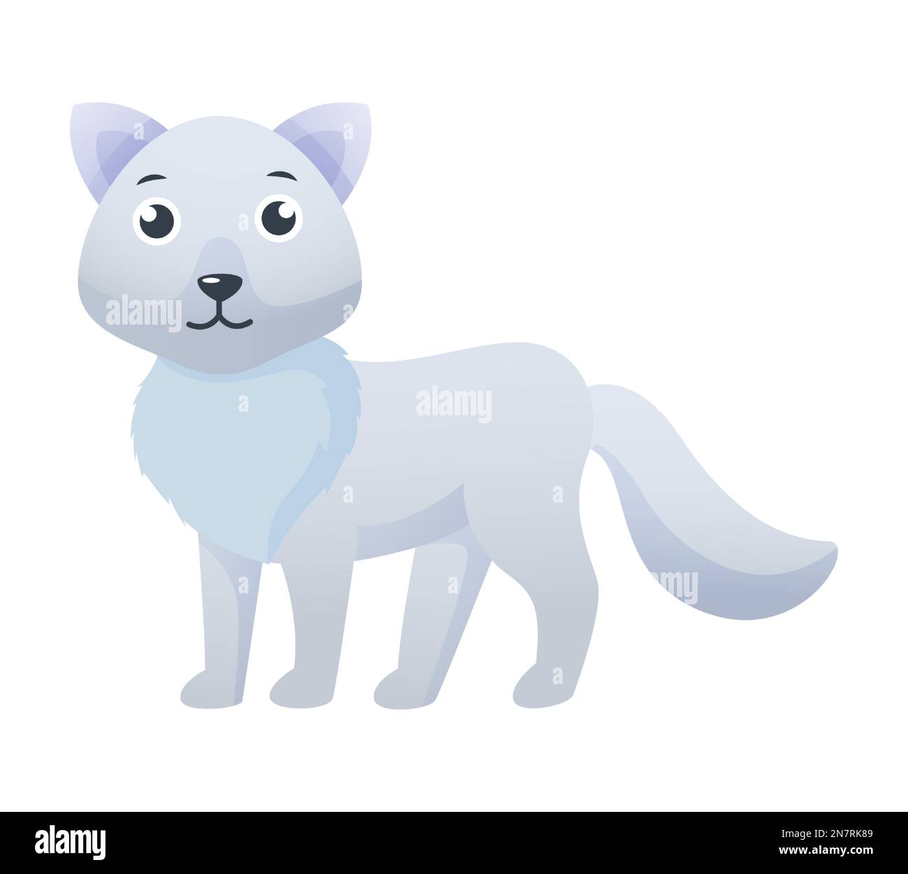 Personnage de dessin animé de loup arctique . Vecteur . Illustration de Vecteur