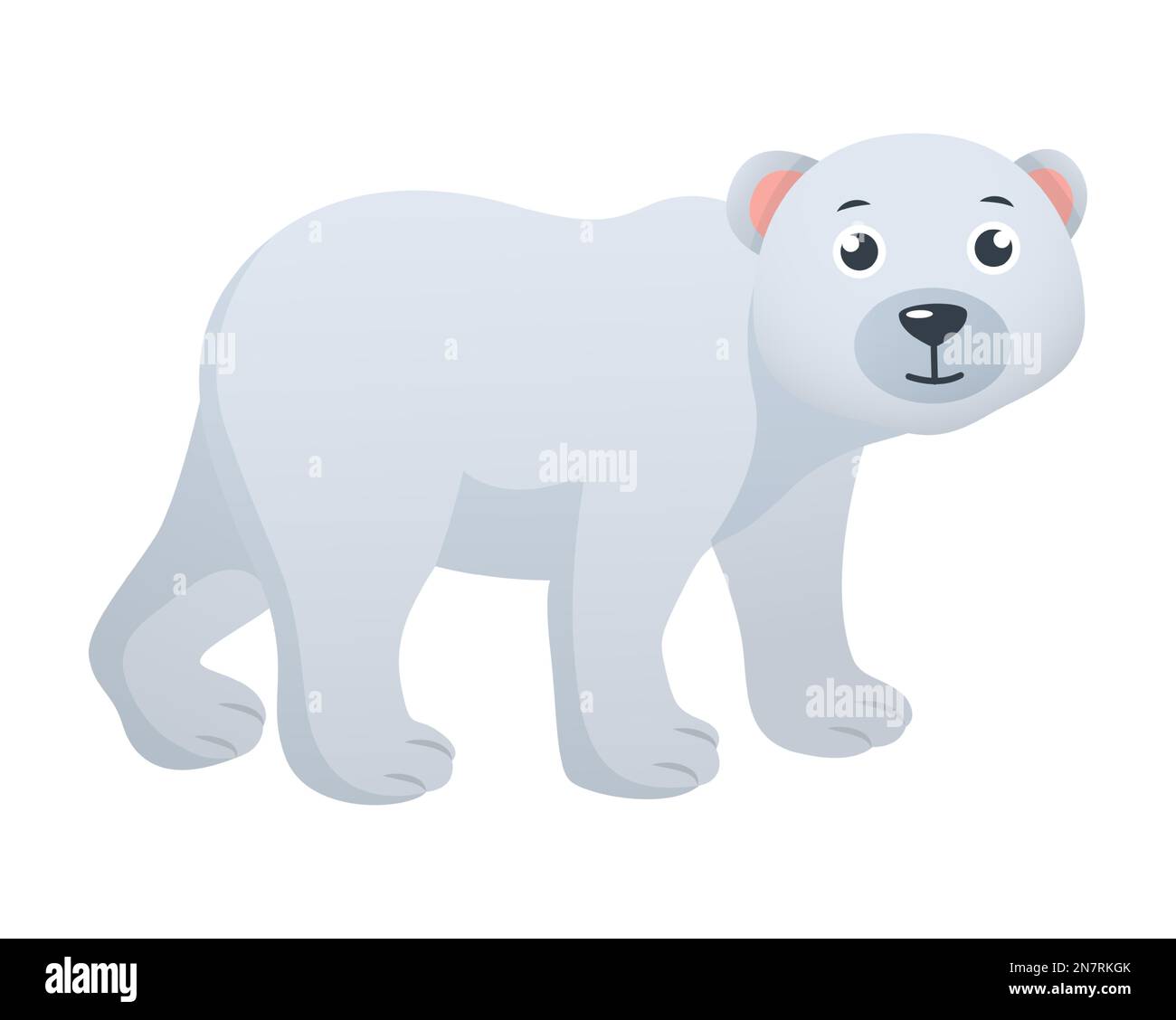 Personnage de dessin animé d'ours polaire . Vecteur . Illustration de Vecteur