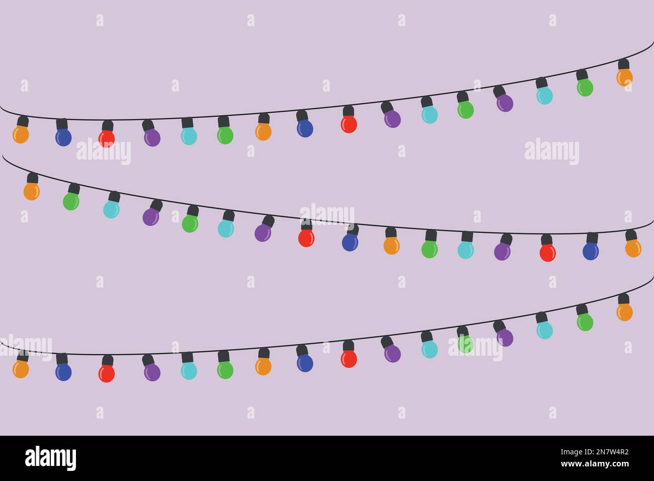 une grande guirlande festive avec des ampoules de différentes couleurs Illustration de Vecteur