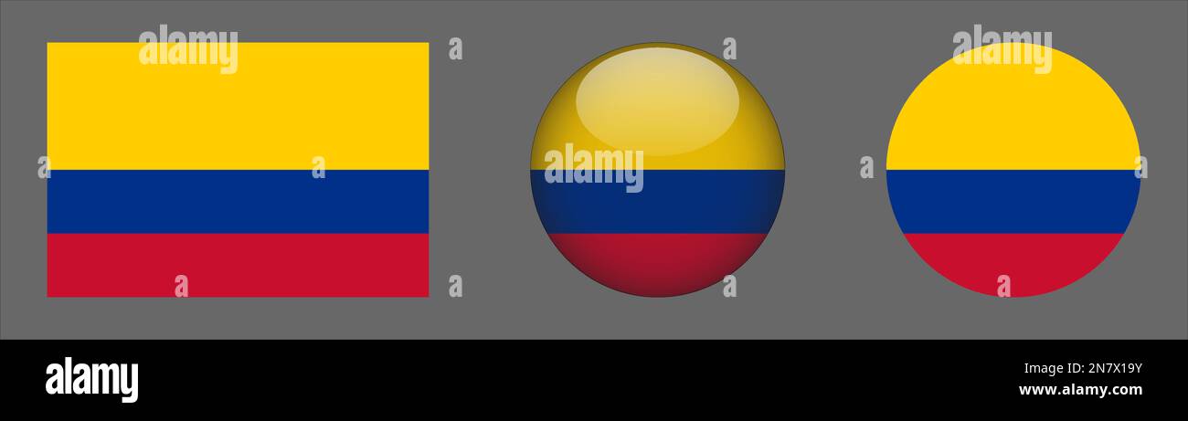 Collection ensemble drapeau Colombie Vector Illustration de Vecteur