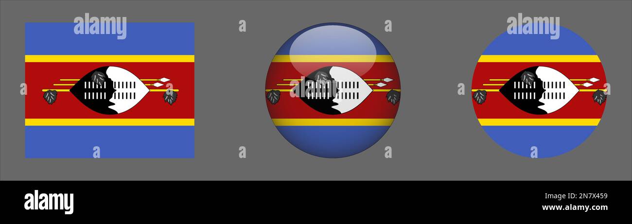ESwatini Flag Set collection Vector Illustration de Vecteur