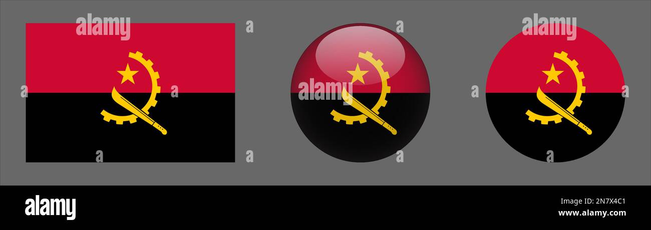 Angola Flag Set collection Vector Illustration de Vecteur