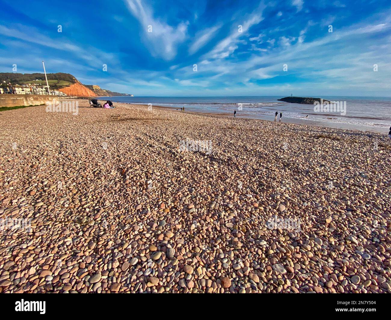 Plage et côte de Sidmouth à Devon Banque D'Images