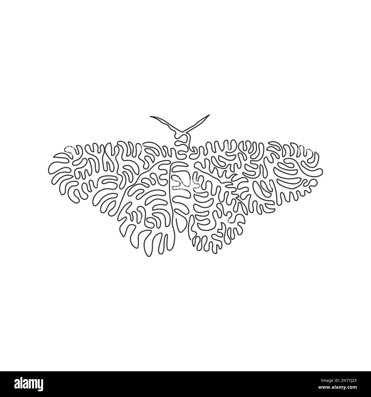 Dessin continu d'une ligne de quatre adorables ailes de papillon art abstrait Illustration d'un vecteur de contour modifiable sur une seule ligne d'un adorable papillon Illustration de Vecteur