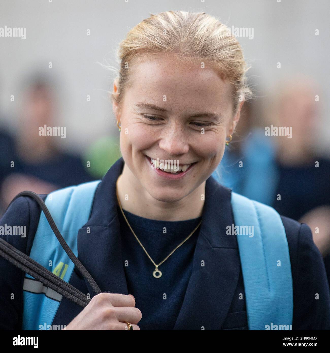 Julie Blakstad #41 de Manchester City arrive au cours du match Barclays FA Women's Super League entre Manchester City et Arsenal au Academy Stadium, Manchester, le samedi 11th février 2023. (Photo : Mike Morese | MI News) Credit: MI News & Sport /Alay Live News Banque D'Images