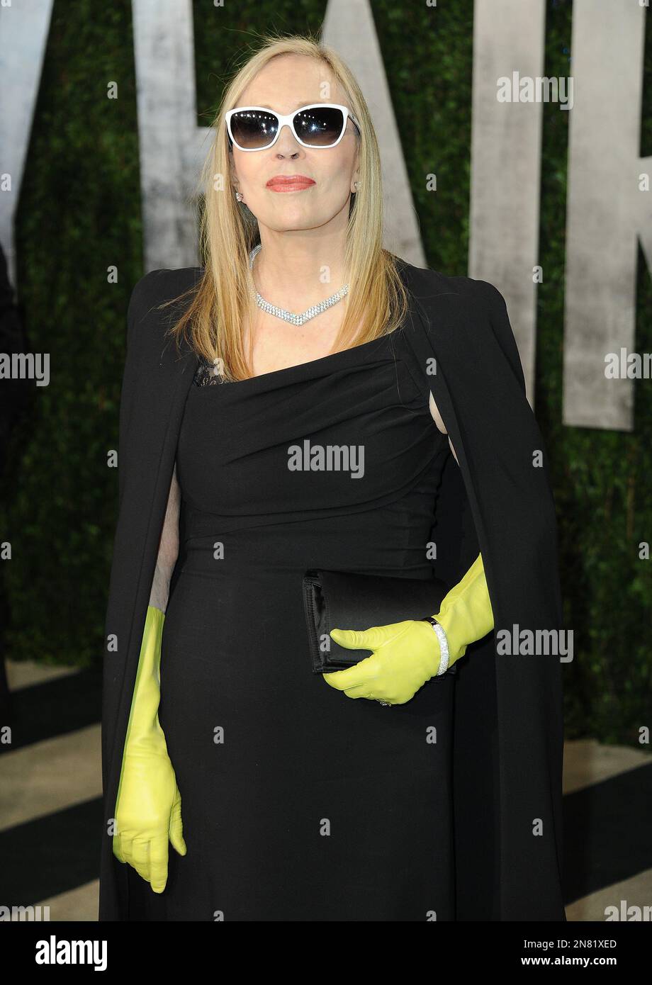 Actress Faye Dunaway arrives at the 2013 Vanity Fair Oscars Viewing and After Party on Sunday, Feb. 24 2013 at the Sunset Plaza Hotel in West Hollywood, Calif. (Photo by Jordan Strauss/Invision/AP) Banque D'Images