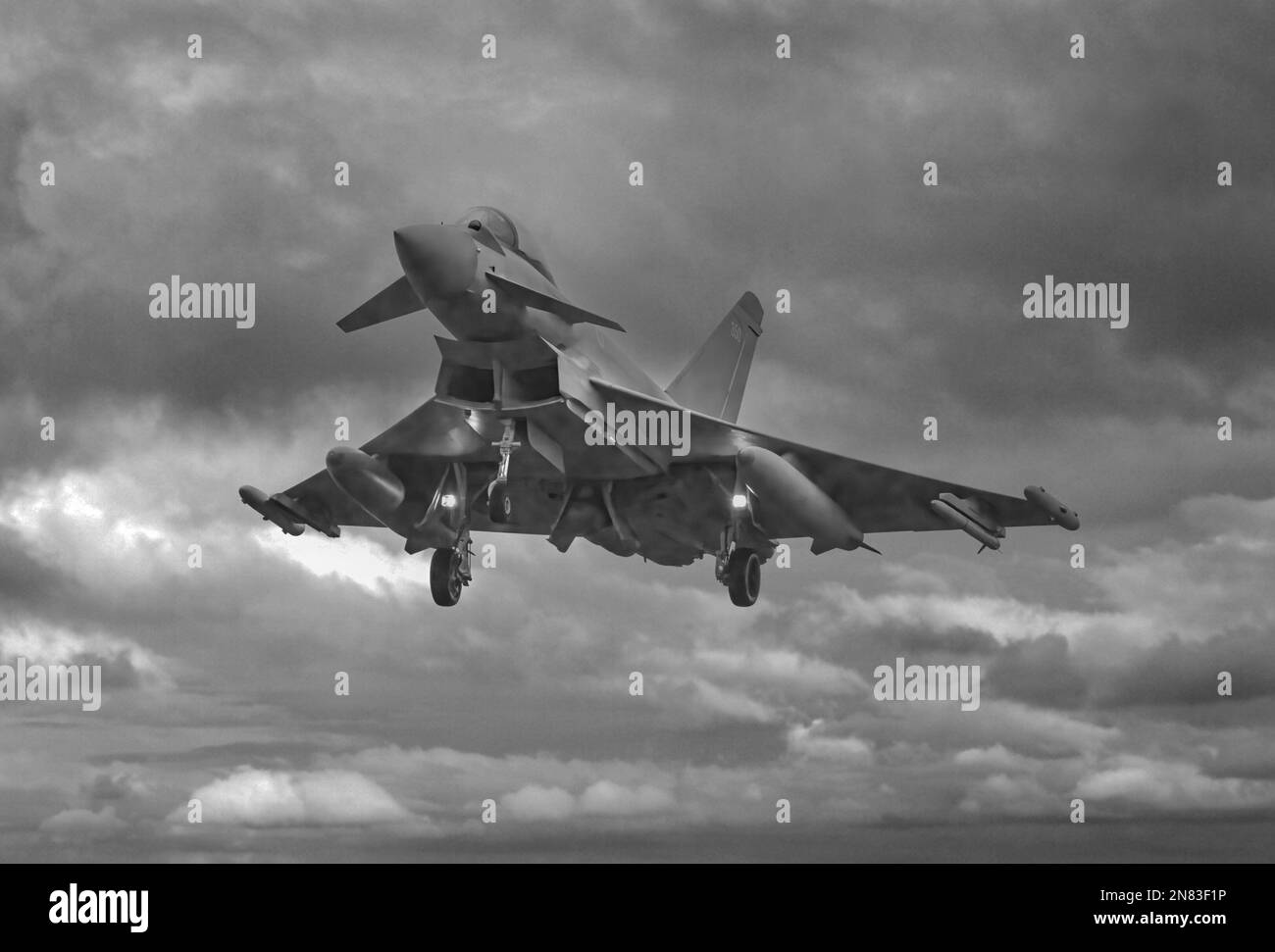 Euro Fighter Jet à RAF Coningsy Banque D'Images