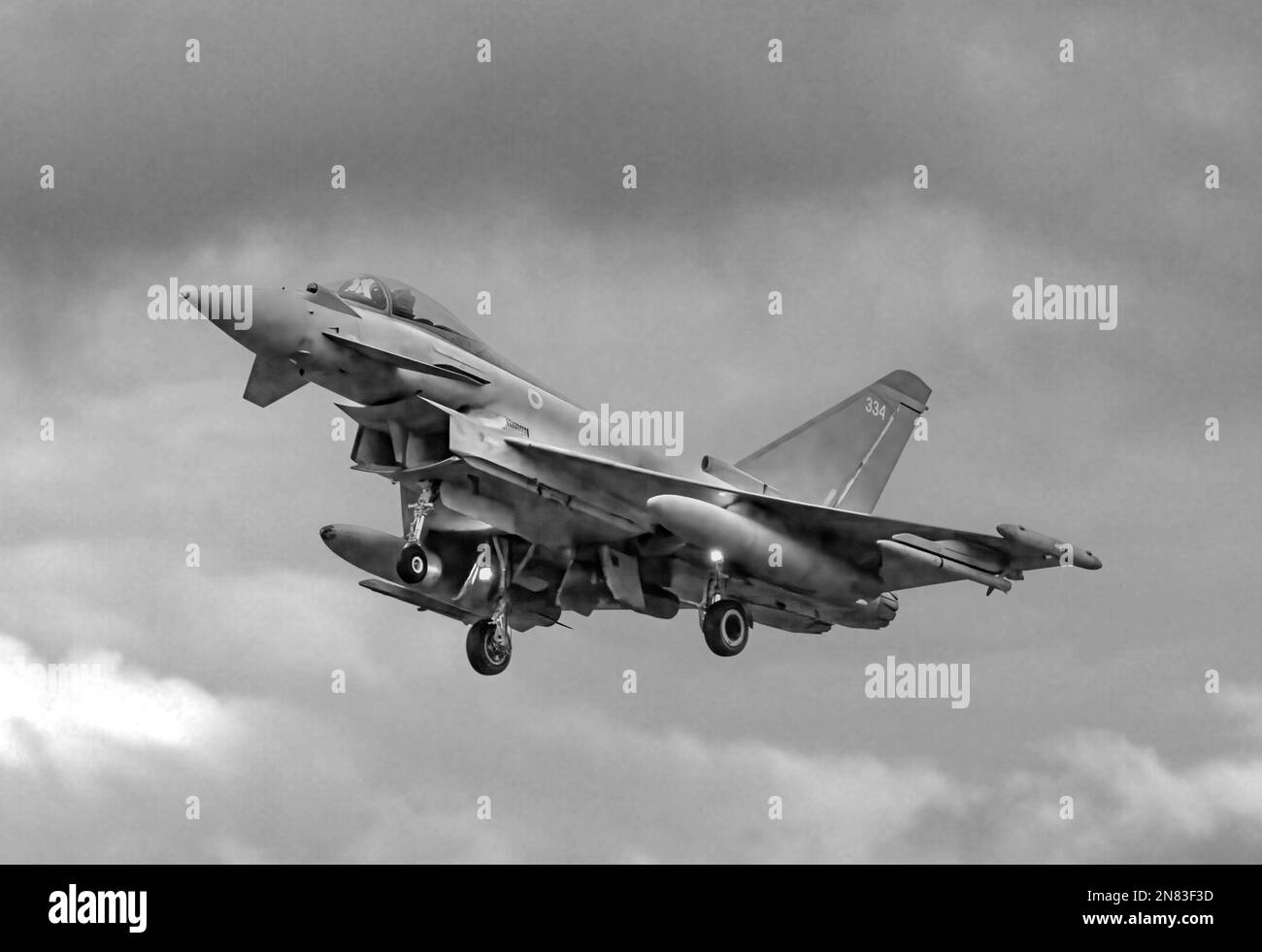 Euro Fighter Jet à RAF Coningsy Banque D'Images