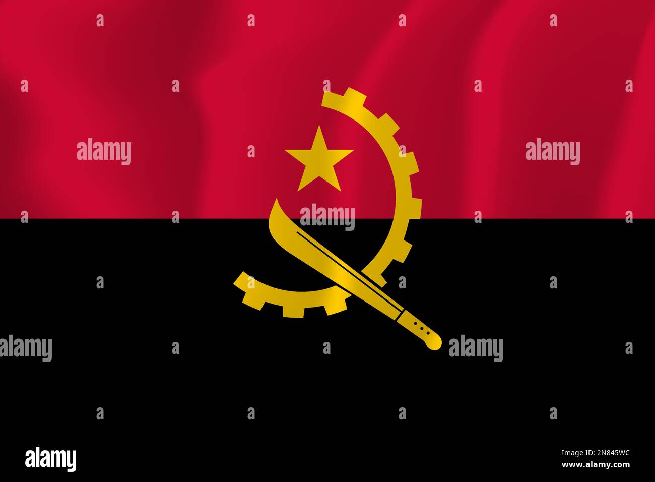 Angola vecteur d'illustration de drapeau ondulé Illustration de Vecteur