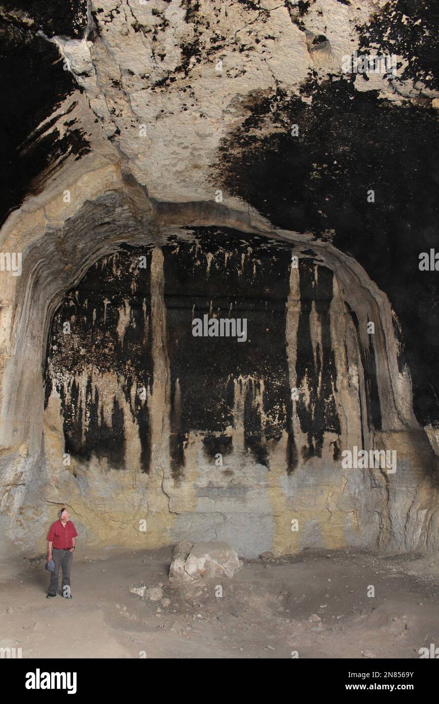Grottes d'Iraq al-Amir, Jordanie Banque D'Images