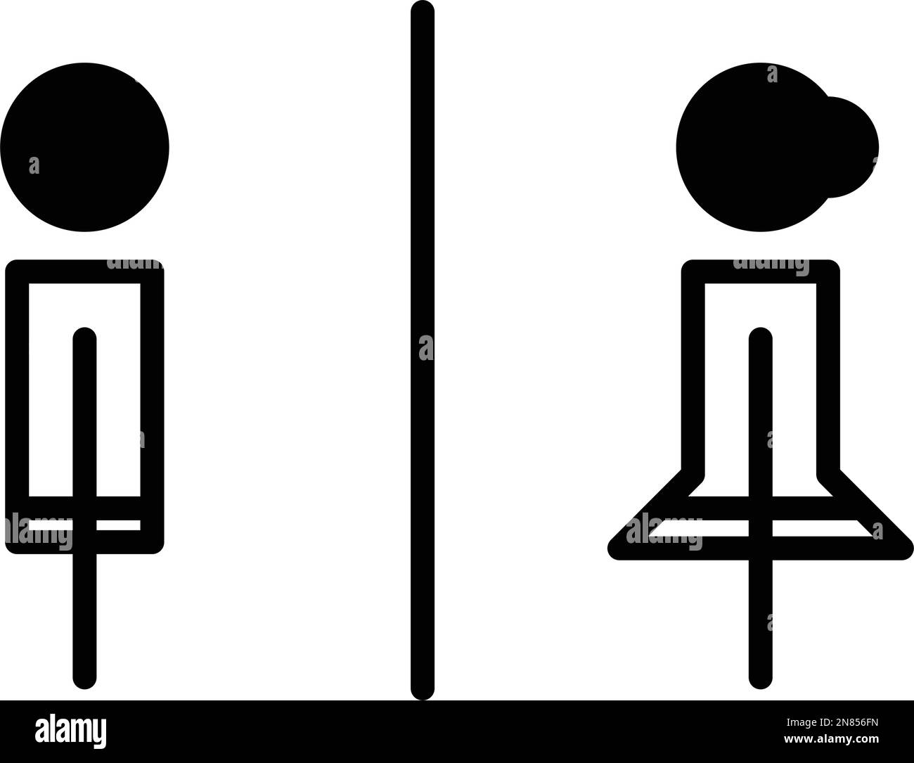 Panneau des toilettes homme et femme symbole du panneau des toilettes dans une illustration de pictogramme de glyphe Illustration de Vecteur