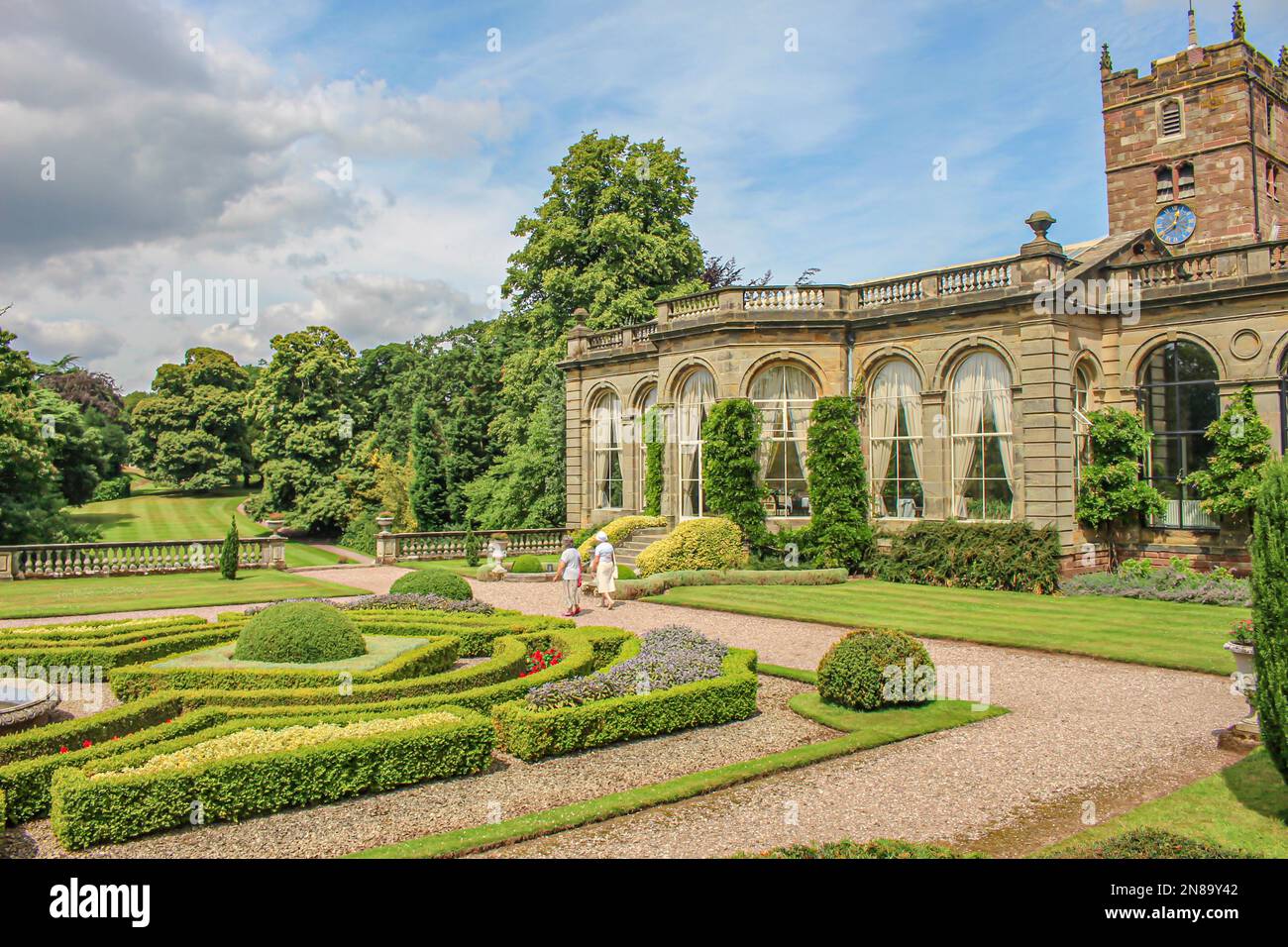 Staffordshire - Weston Park.somptueux manoir du 17e siècle avec beaux-arts, capacité Brown aménagement paysager, restaurant et café.Weston Park, Royaume-Uni Banque D'Images