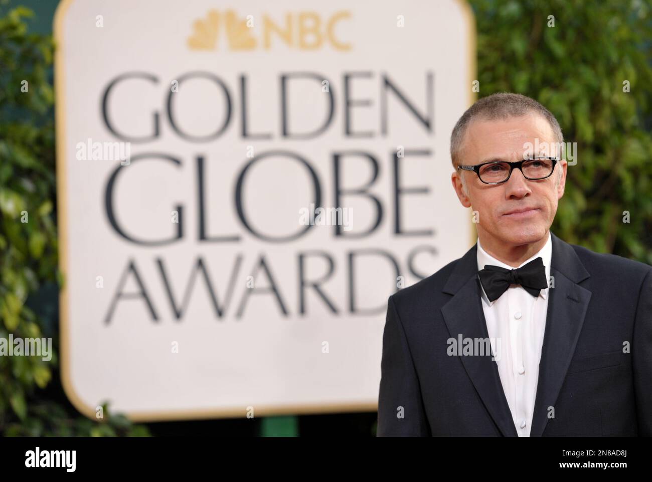 Actor Christoph Waltz arrives at the 70th Annual Golden Globe Awards at the Beverly Hilton Hotel on Sunday Jan. 13, 2013, in Beverly Hills, Calif. (Photo by John Shearer/Invision/AP) Banque D'Images