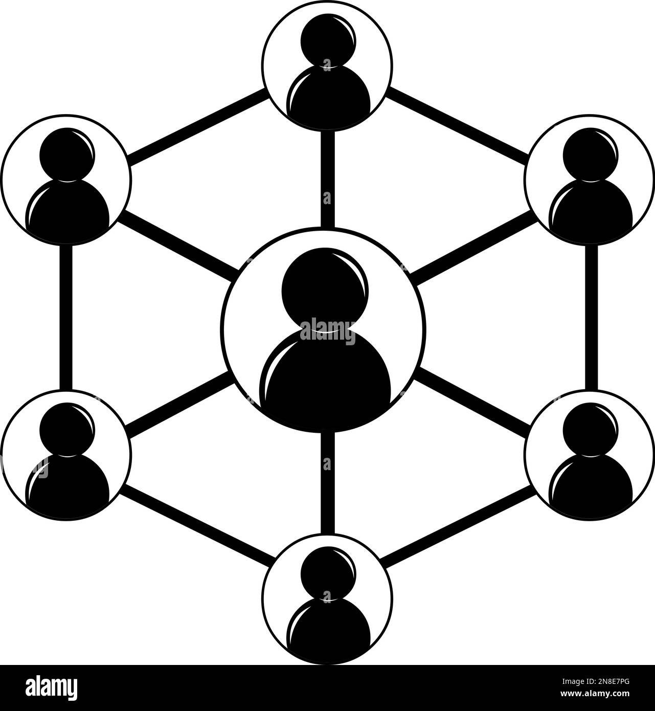 illustration vectorielle de l'icône dans le concept de réseau ou de travail d'équipe Illustration de Vecteur