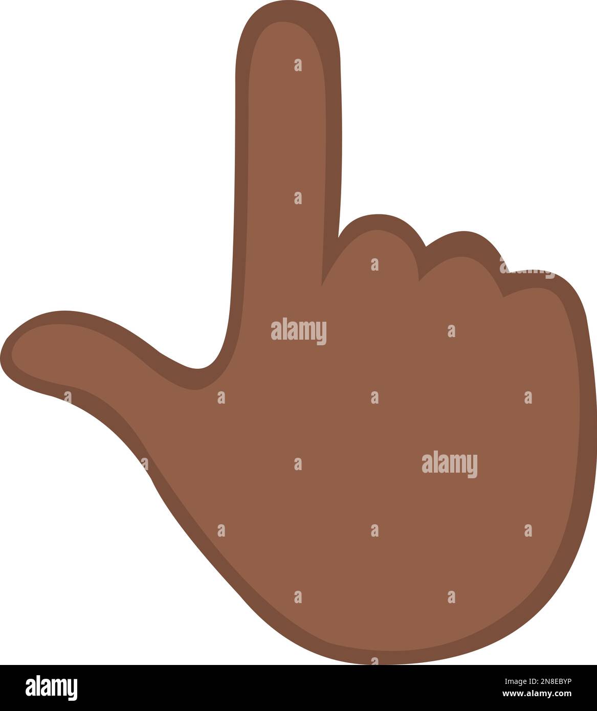 illustration vectorielle d'une main de dessin animé marron pointant vers le haut Illustration de Vecteur