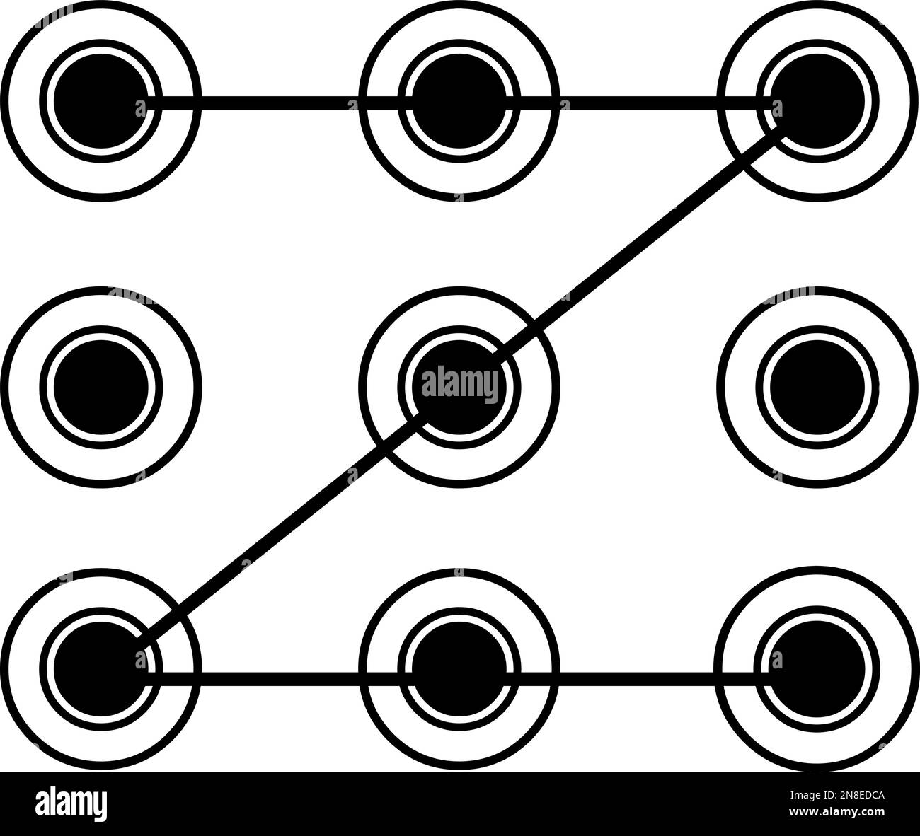 schéma de déverrouillage de l'appareil mobile icône en noir illustration vectorielle Illustration de Vecteur