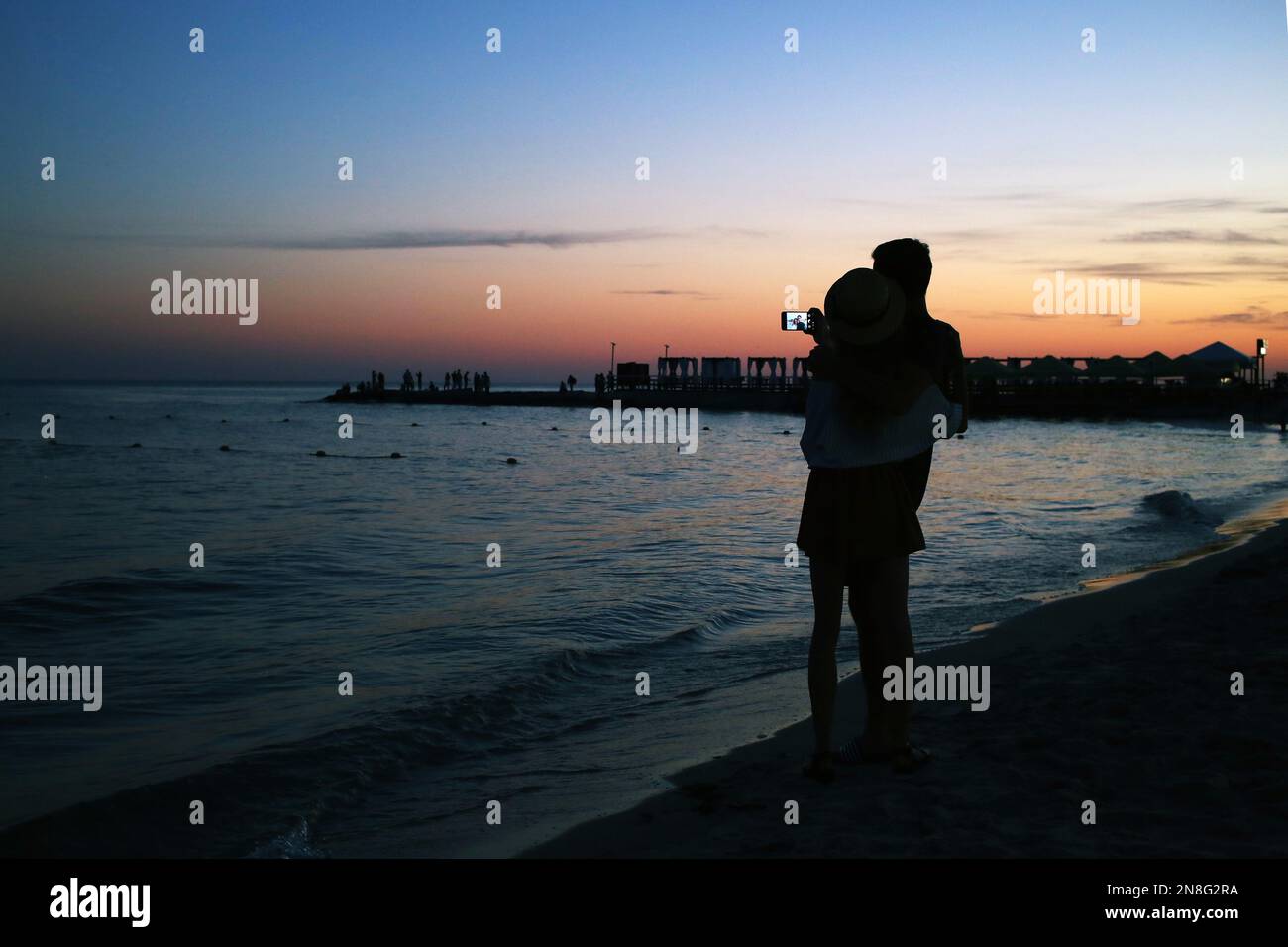 Amoureux sur la mer Banque D'Images