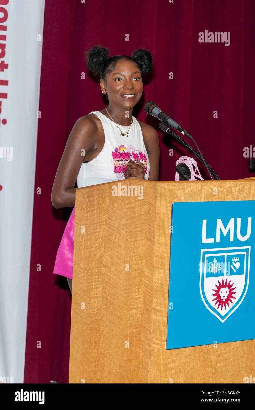 Los Angeles, États-Unis. 11th févr. 2023. Kheris Rogers participe au Sommet de la haute vibration de la Fondation Kheris Rogers à l'Université Loyola Marymount, Los Angeles, CA 11 février 2023 Credit: Eugene Powers/Alay Live News Banque D'Images