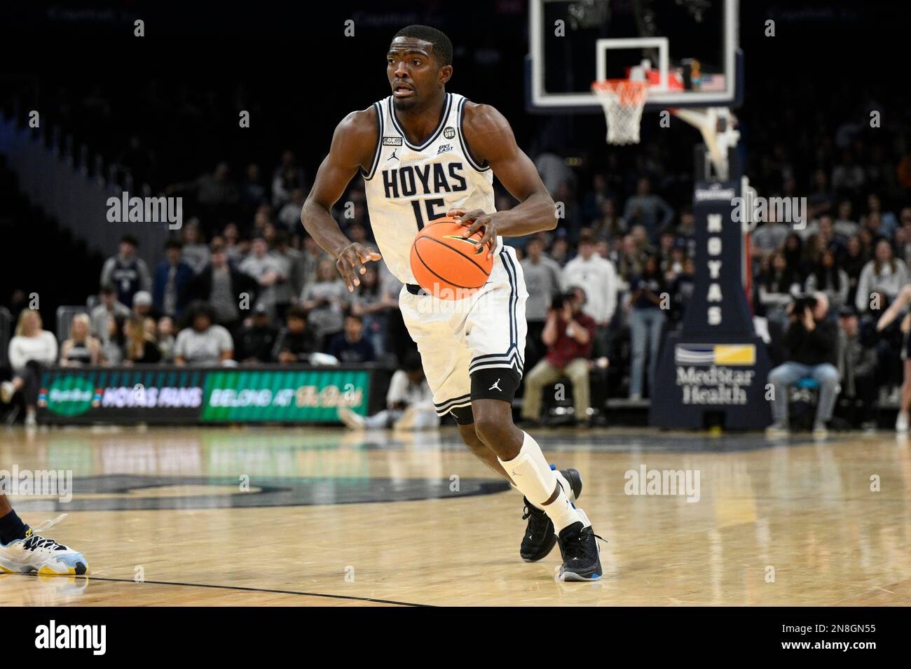 Georgetown forward Bryson Mozone (15) in action during the second half of  an NCAA college basketball game against Marquette, Saturday, Feb. 11, 2023,  in Washington. (AP Photo/Nick Wass Photo Stock - Alamy