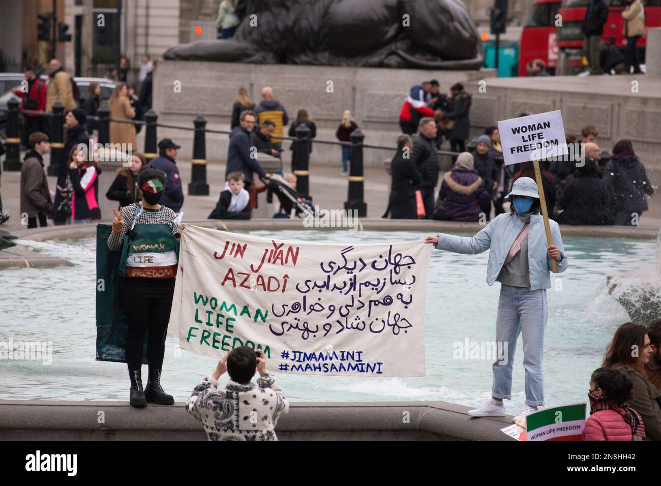 Iran Woman Life Freedom Protest Trafalgar Square Londres Banque D'Images