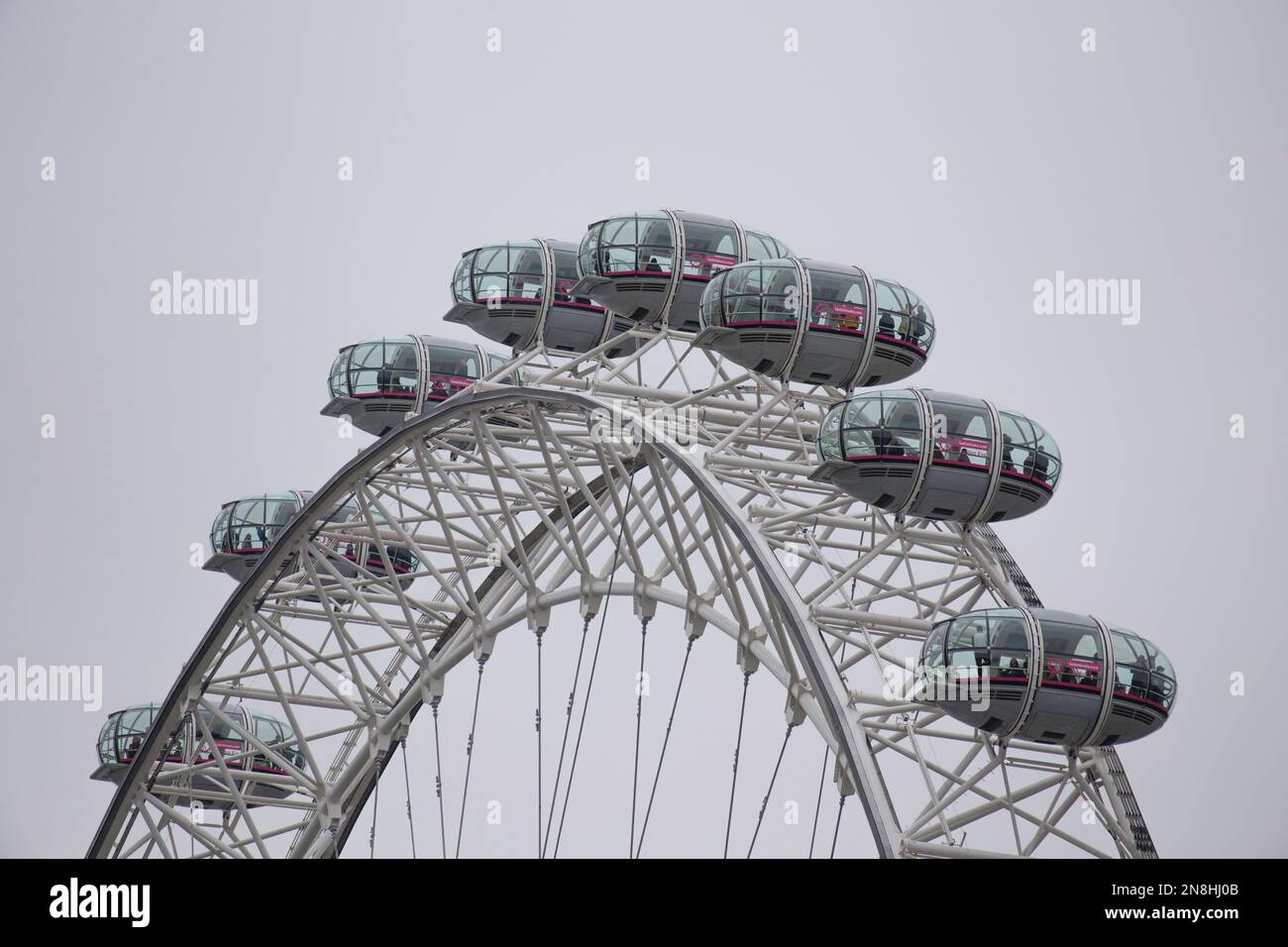 Vue imprenable depuis les London Eye Pods à Southbank London Banque D'Images