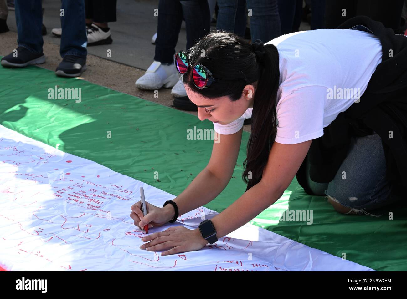 Los Angeles, États-Unis. 11th févr. 2023. Des milliers de personnes se sont rassemblées pour protester contre un changement de régime en Iran lors d'un rassemblement devant l'hôtel de ville de Los Angeles samedi à Los Angeles, aux États-Unis. Crédit: Linova Photography/Alamy Live News. Banque D'Images