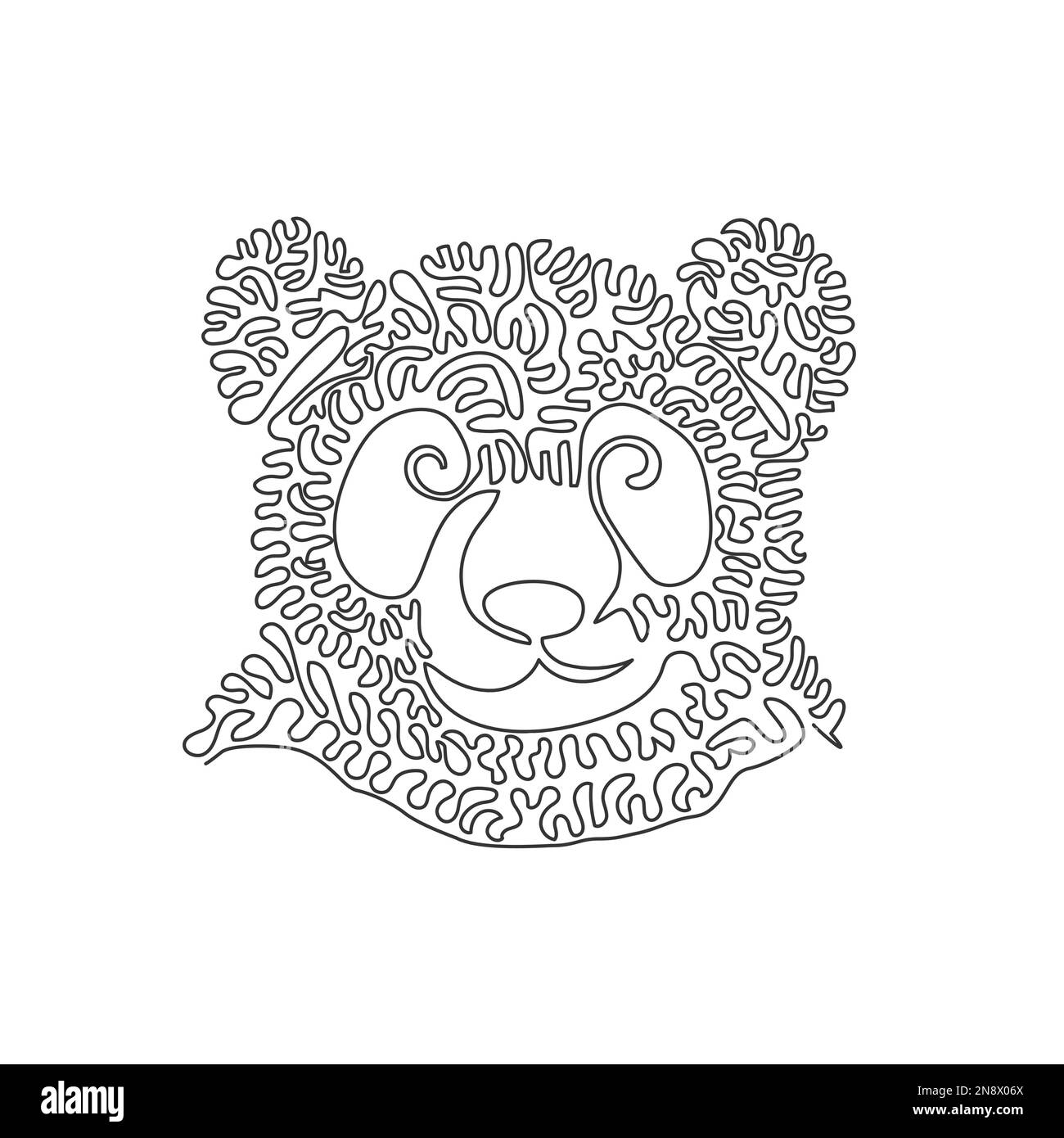 Un seul dessin d'une ligne de l'adorable panda art abstrait Dessin de ligne continue dessin vectoriel illustration d'un panda exotique pour le logo Illustration de Vecteur