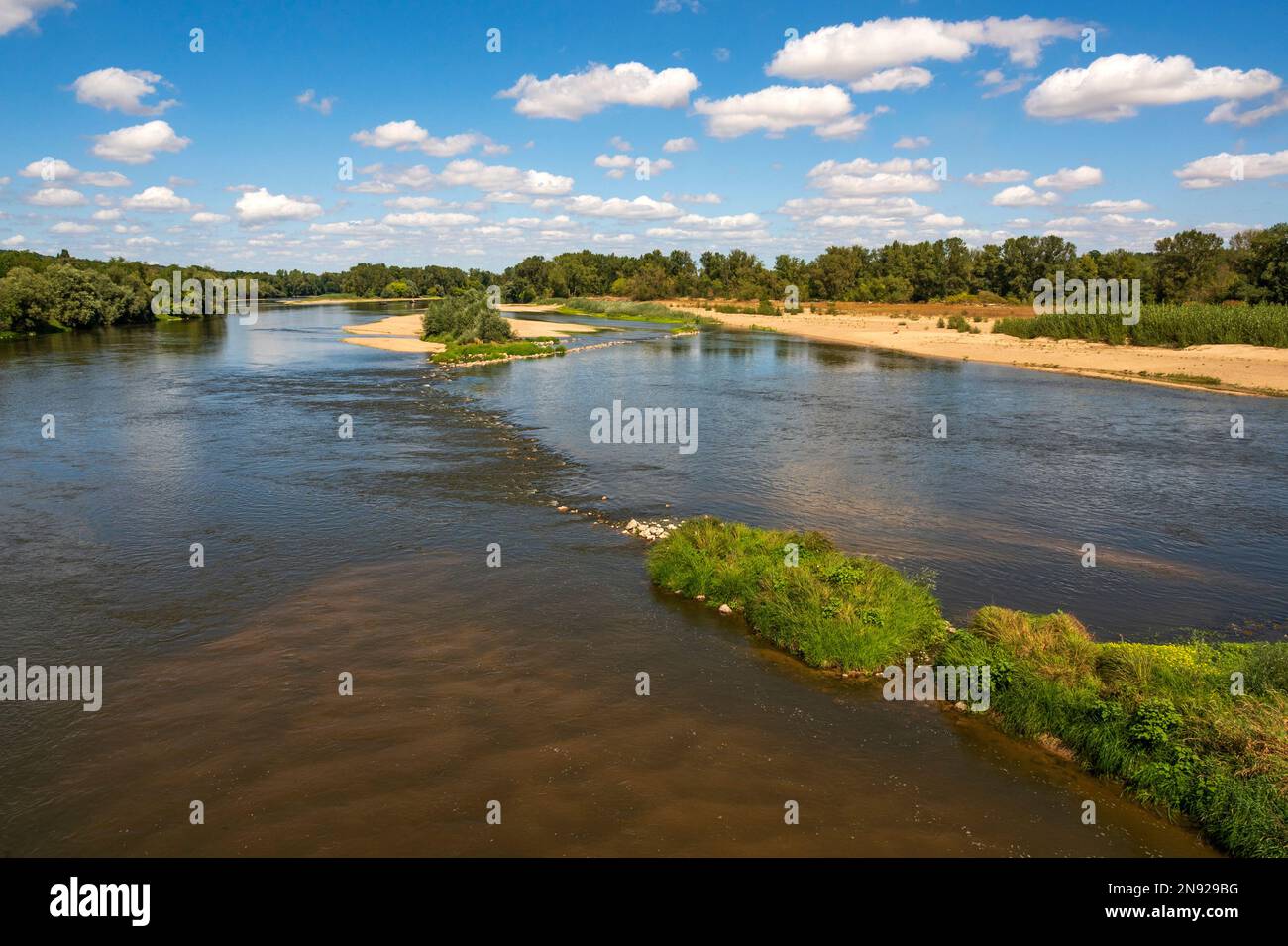 La Loire à Saint-Satur-sur-Loire dans le département Centre-Val-de-Loire Banque D'Images