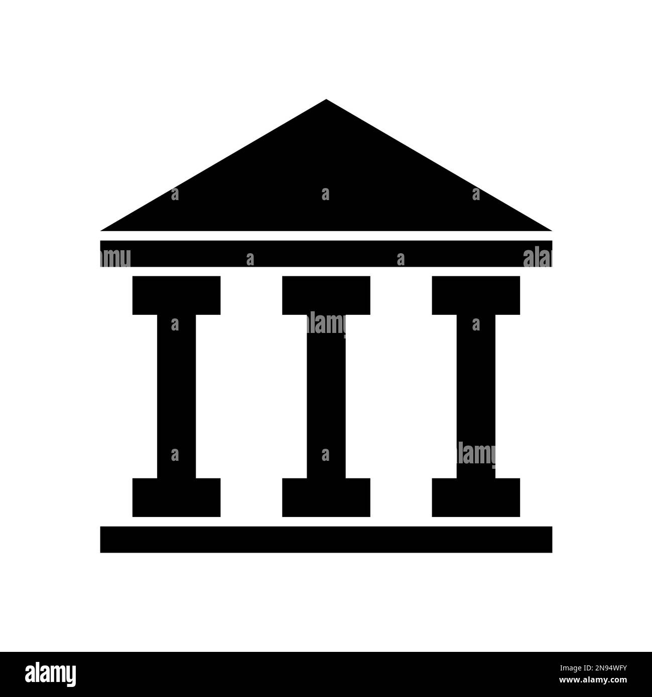 Bâtiment université architecture icône, musée symbole romain, conception plate illustration vectorielle . Illustration de Vecteur
