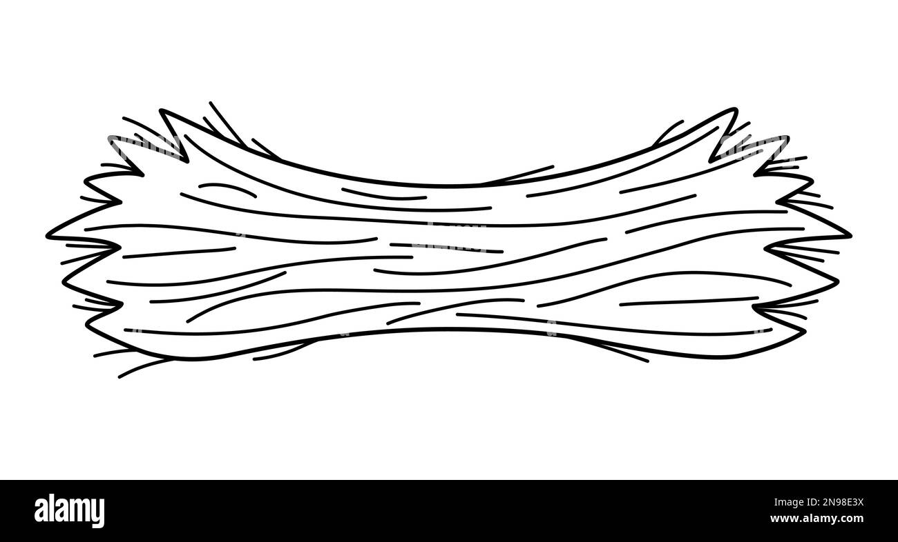 Icône de ligne de botte de foin noir et blanc isolée sur fond blanc. Illustration de l'ensemble de graminées de champ de moubage à contour vectoriel. Concept de ferme. Pictur de tas de paille Illustration de Vecteur