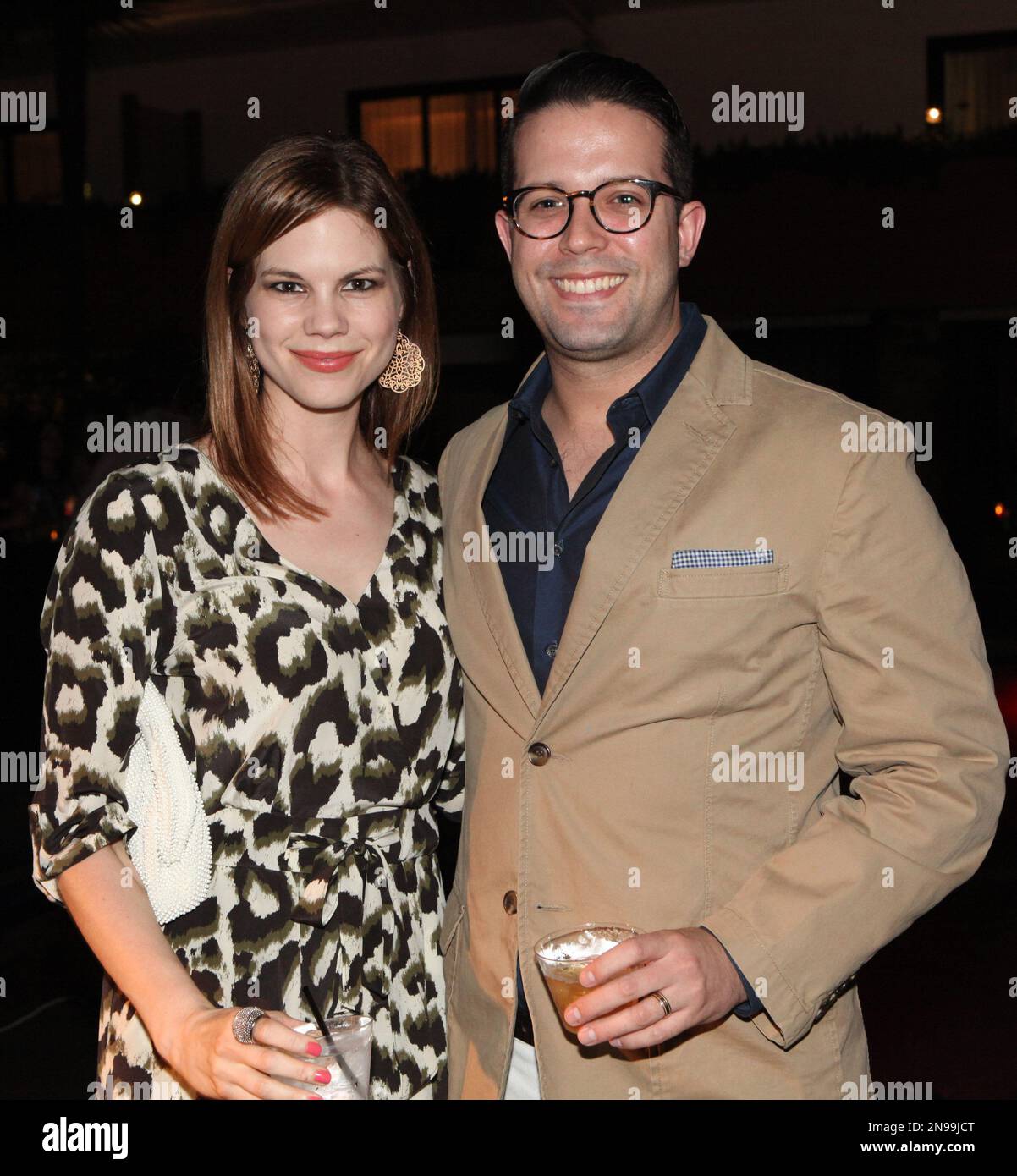 Mariana Klaveno, left, and Luis Patino attend the Blu-ray and DVD launch of "Dexter: The Complete Sixth Season" at the Roosevelt Hotel on Tuesday, Aug. 7, 2012 in Los Angeles. (Photo by Casey Rodgers/Invision for Showtime Networks/AP Images) Banque D'Images