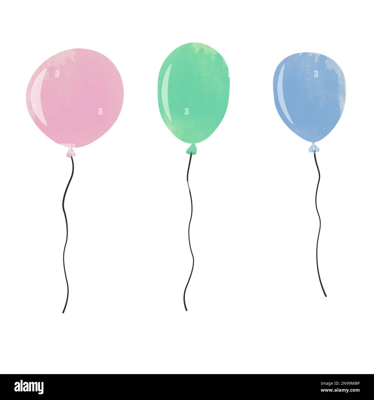 ensemble de bulles d'aquarelle isolées sur l'illustration vectorielle blanche Banque D'Images