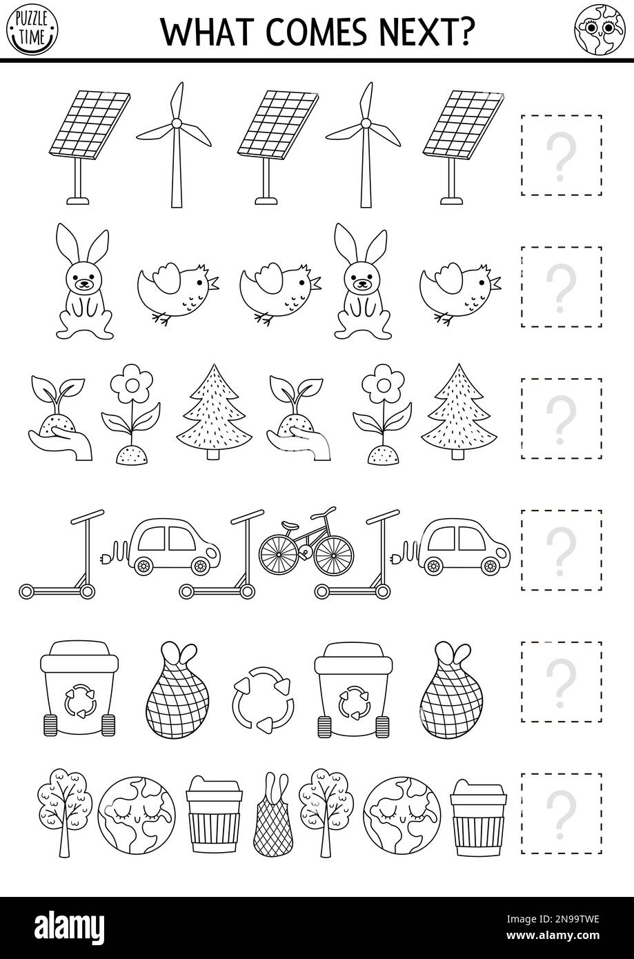 La suite. Activité écologique en noir et blanc assortie pour les ...