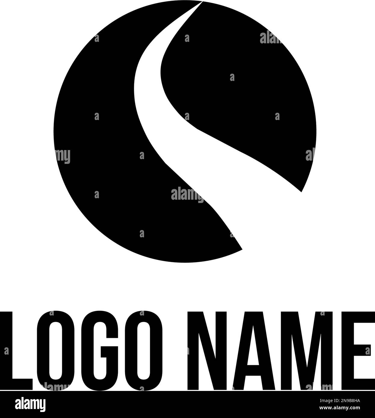Logo Circle Road maintenance concept créatif. Ouvrez un modèle de conception de logo. Logo avec espace négatif. Thèmes transport et trafic. Illustration de Vecteur