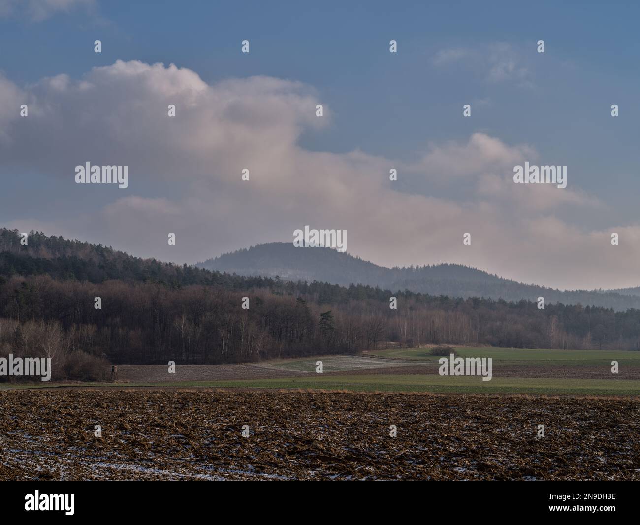 Basse Silésie hiver paysage sans neige Pologne Banque D'Images
