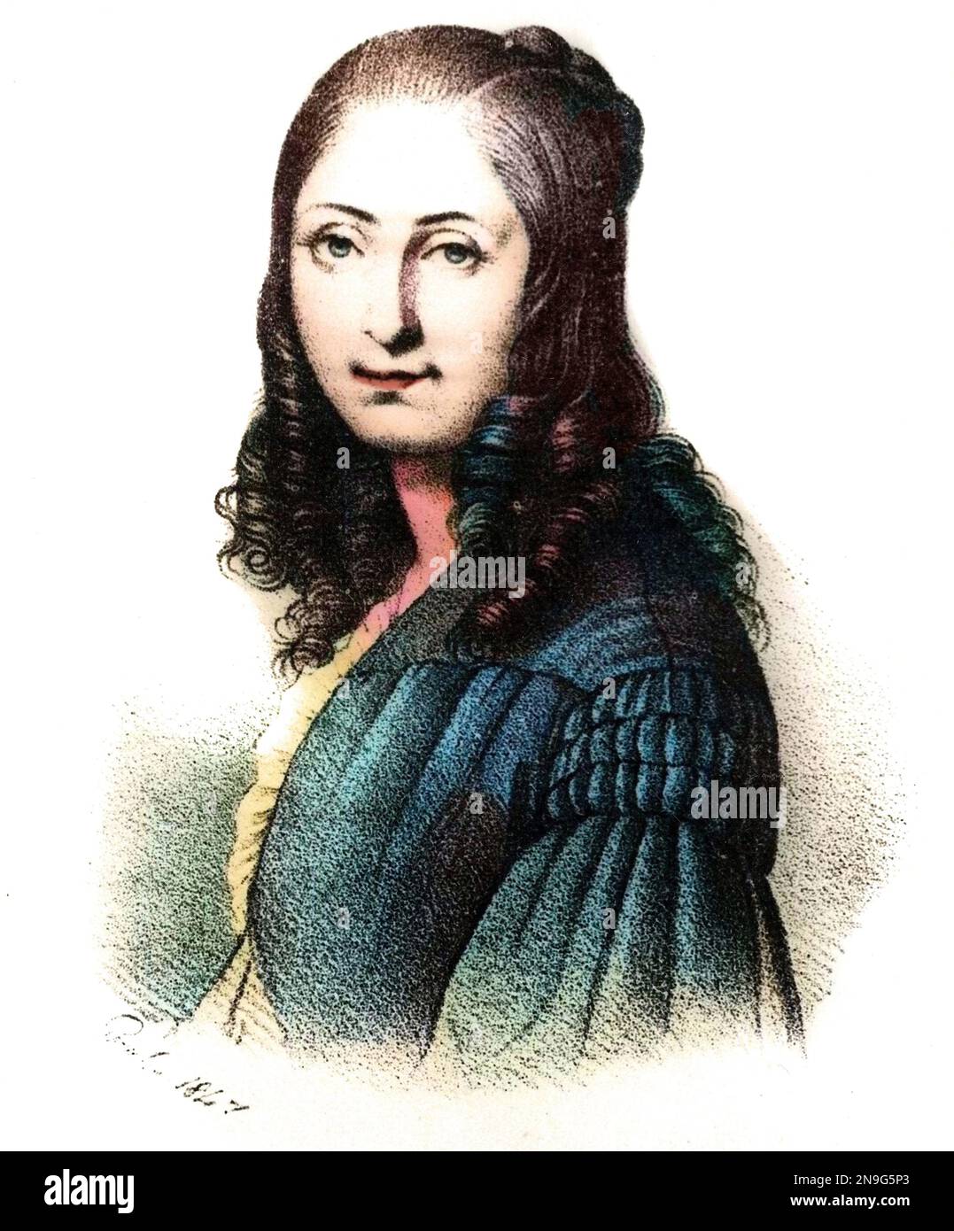Portrait de Flora Tristan en 1841 - femme de lettres, penseuse et militante socialiste et féministe Banque D'Images