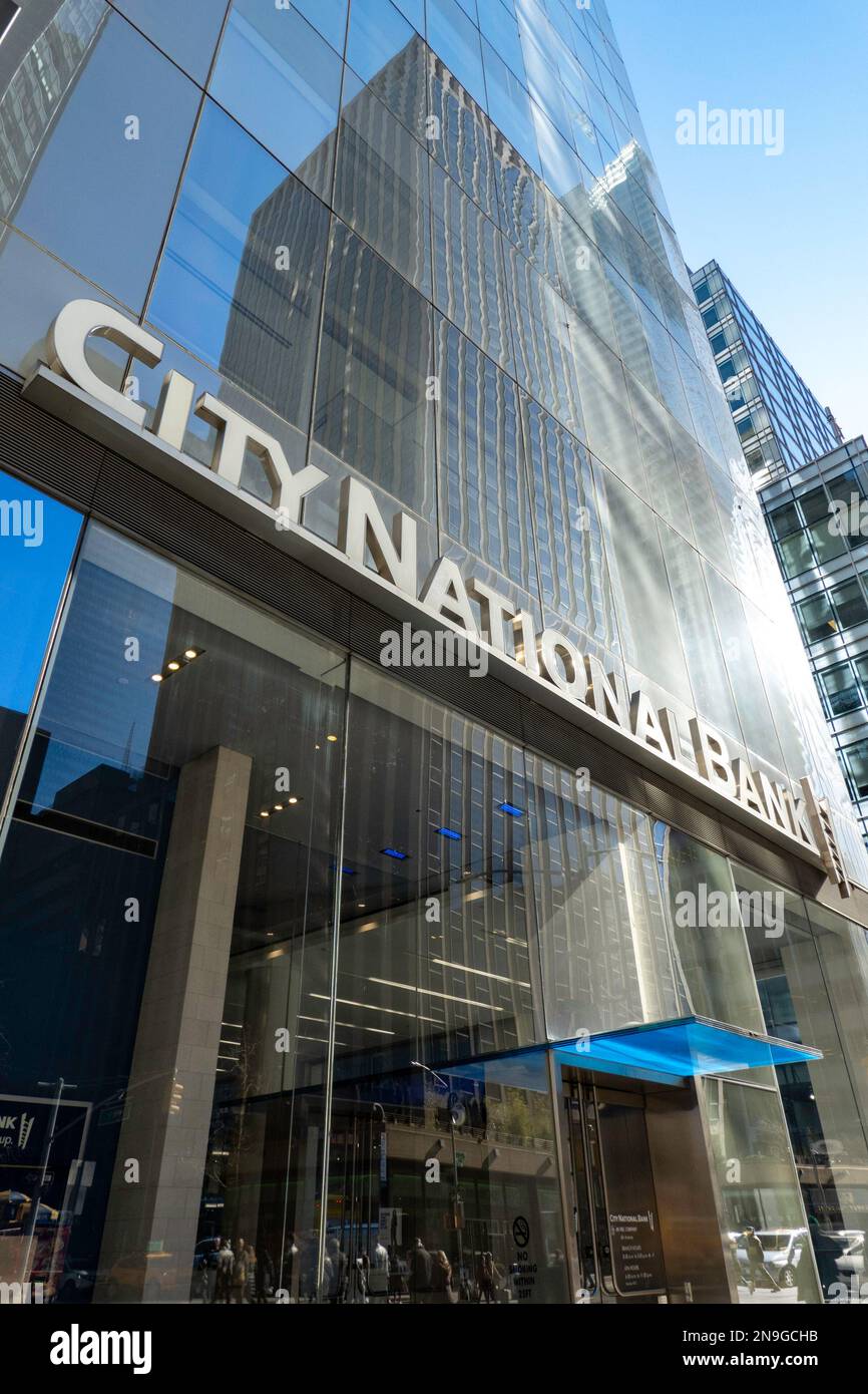 Entrée de la succursale de la City National Bank, New York, 2023 Banque D'Images
